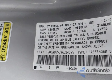 2009 Acura Tl 3.5 z USA, uszkodzony, nr VIN 19UUA86539A024575